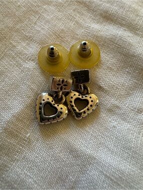 Vintage Brighton Silver Heart Earrings